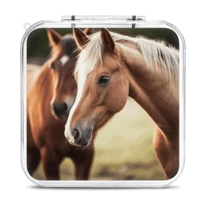 QMNBTES Adorable Horse Switch Game Case Switch Game Holder Cartridge Case Storage 12 Games & 2 Micro Sd Card Slots, Travel Carry Cases, Portable Games Card Storage, Hard Shell, Buckle Closure