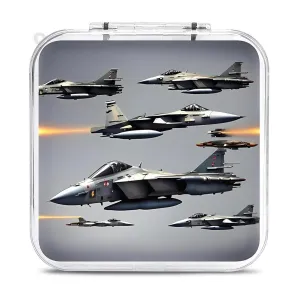 QMNBTES Aircraft Fighter Jets Switch Game Case Switch Game Holder Cartridge Case Storage 12 Games & 2 Micro Sd Card Slots, Travel Carry Cases, Portable Games Card Storage, Hard Shell, Buckle Closure