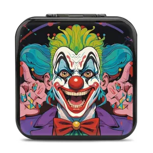 QMNBTES Clowns Switch Game Case Switch Game Holder Cartridge Case Storage 24 Games & 2 Micro Sd Card Slots, Travel Carry Cases, Portable Games Card Storage, Hard Shell, Buckle Closure