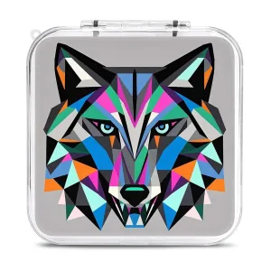 QMNBTES Coyote Wolf Beast Switch Game Case Switch Game Holder Cartridge Case Storage 12 Games & 2 Micro Sd Card Slots, Travel Carry Cases, Portable Games Card Storage, Hard Shell, Buckle Closure