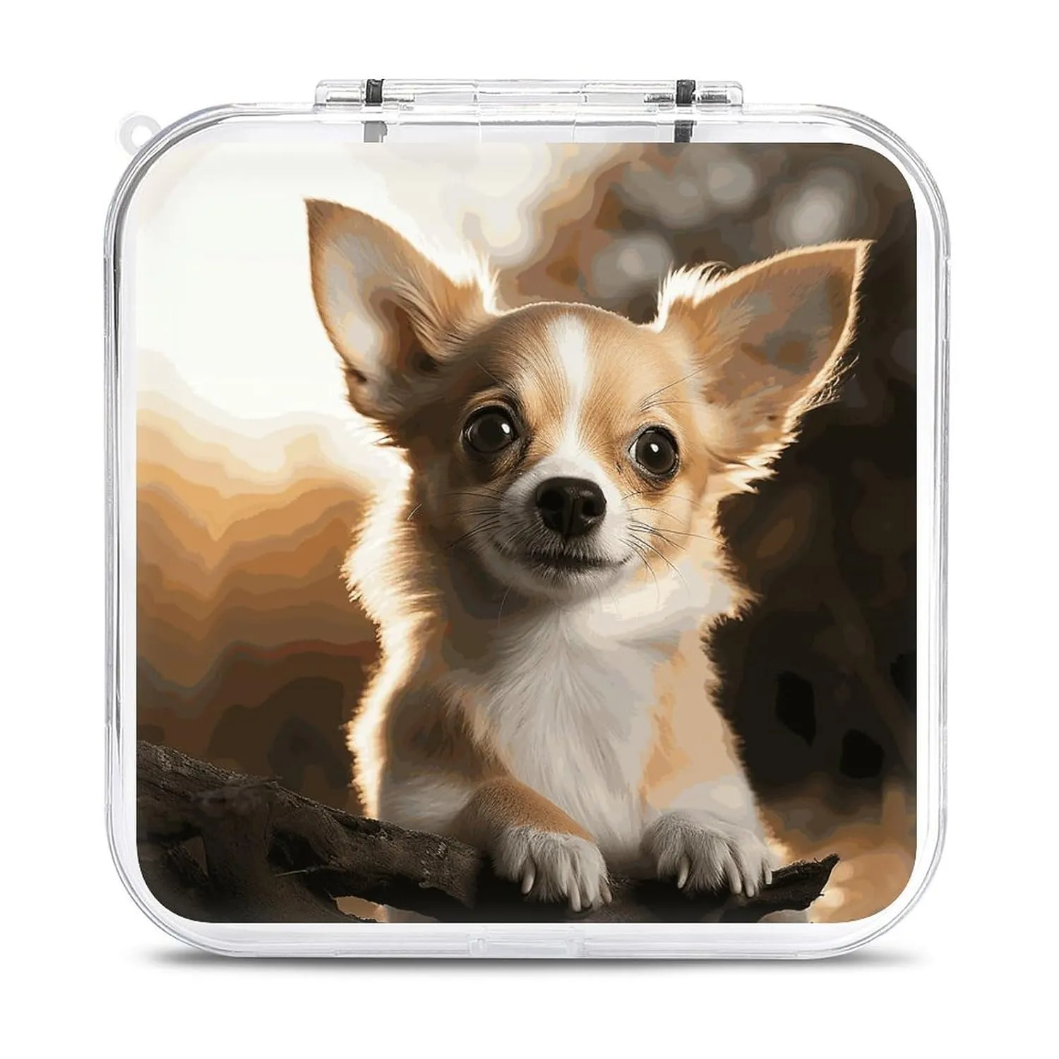 QMNBTES Cute Chihuahua Switch Game Case Switch Game Holder Cartridge Case Storage 12 Games & 2 Micro Sd Card Slots, Travel Carry Cases, Portable Games Card Storage, Hard Shell, Buckle Closure