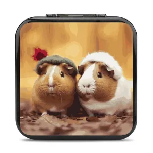 QMNBTES Cute Guinea Pigs Switch Game Case Switch Game Holder Cartridge Case Storage 24 Games & 2 Micro Sd Card Slots, Travel Carry Cases, Portable Games Card Storage, Hard Shell, Buckle Closure