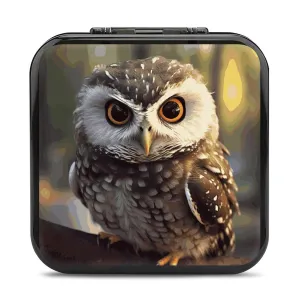 QMNBTES Cute Owl Switch Game Case Switch Game Holder Cartridge Case Storage 24 Games & 2 Micro Sd Card Slots, Travel Carry Cases, Portable Games Card Storage, Hard Shell, Buckle Closure