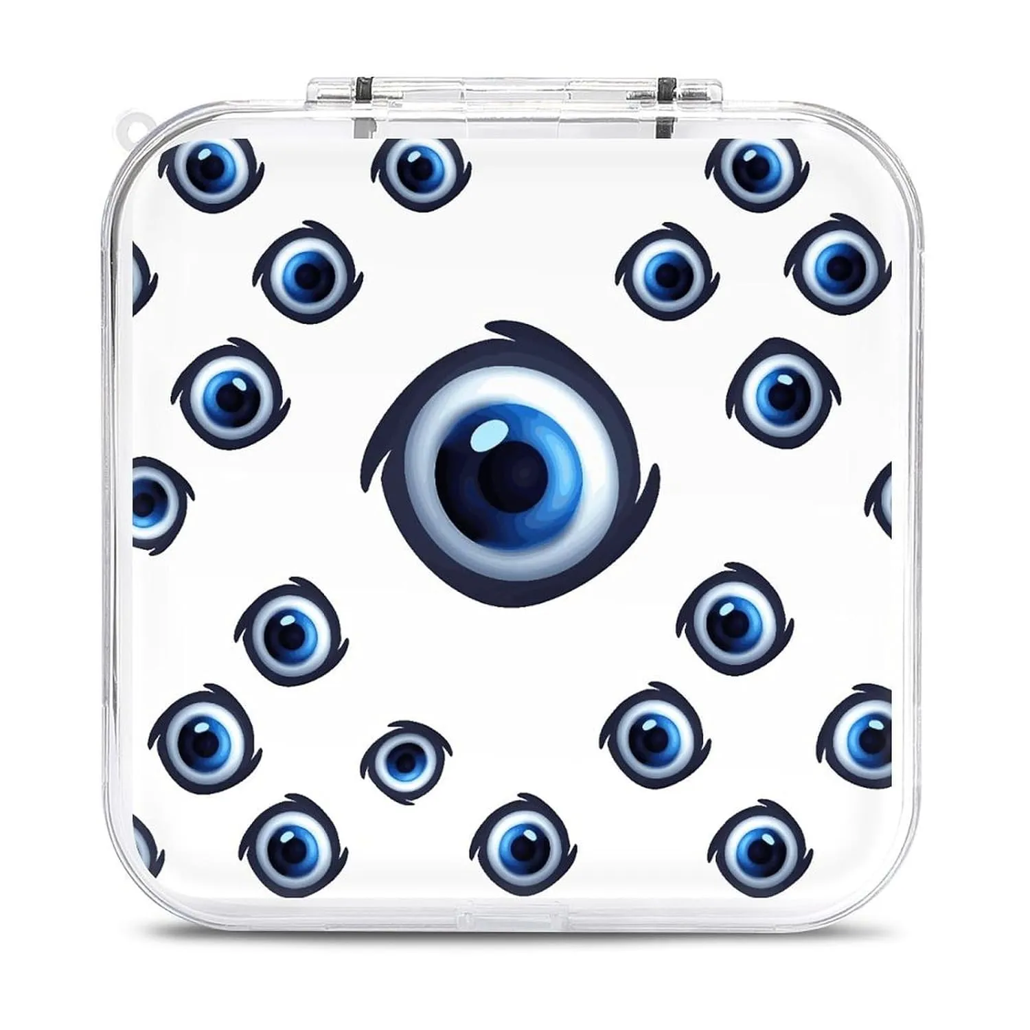 QMNBTES Evil Eyes Switch Game Case Switch Game Holder Cartridge Case Storage 12 Games & 2 Micro Sd Card Slots, Travel Carry Cases, Portable Games Card Storage, Hard Shell, Buckle Closure