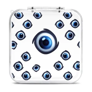 QMNBTES Evil Eyes Switch Game Case Switch Game Holder Cartridge Case Storage 12 Games & 2 Micro Sd Card Slots, Travel Carry Cases, Portable Games Card Storage, Hard Shell, Buckle Closure