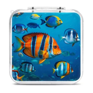 QMNBTES Fishes Switch Game Case Switch Game Holder Cartridge Case Storage 12 Games & 2 Micro Sd Card Slots, Travel Carry Cases, Portable Games Card Storage, Hard Shell, Buckle Closure