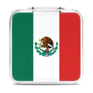 QMNBTES Flag of Mexico Switch Game Case Switch Game Holder Cartridge Case Storage 12 Games & 2 Micro Sd Card Slots, Travel Carry Cases, Portable Games Card Storage, Hard Shell, Buckle Closure