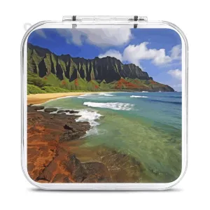 QMNBTES Kauai Hawaii Seashore Switch Game Case Switch Game Holder Cartridge Case Storage 12 Games & 2 Micro Sd Card Slots, Travel Carry Cases, Portable Games Card Storage, Hard Shell, Buckle Closure