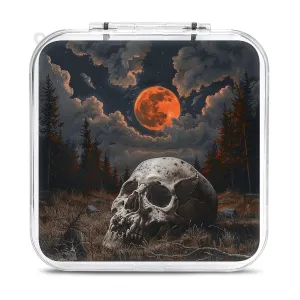 QMNBTES Night And Skull Switch Game Case Switch Game Holder Cartridge Case Storage 12 Games & 2 Micro Sd Card Slots, Travel Carry Cases, Portable Games Card Storage, Hard Shell, Buckle Closure