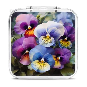 QMNBTES Pansy Perfection Switch Game Case Switch Game Holder Cartridge Case Storage 12 Games & 2 Micro Sd Card Slots, Travel Carry Cases, Portable Games Card Storage, Hard Shell, Buckle Closure