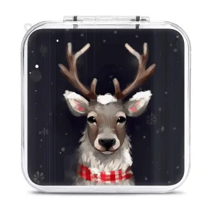QMNBTES Reindeer Switch Game Case Switch Game Holder Cartridge Case Storage 12 Games & 2 Micro Sd Card Slots, Travel Carry Cases, Portable Games Card Storage, Hard Shell, Buckle Closure