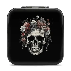 QMNBTES Skull in Darkness Switch Game Case Switch Game Holder Cartridge Case Storage 24 Games & 2 Micro Sd Card Slots, Travel Carry Cases, Portable Games Card Storage, Hard Shell, Buckle Closure