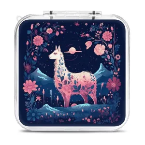 QMNBTES Starry Night Alpaca Switch Game Case Switch Game Holder Cartridge Case Storage 12 Games & 2 Micro Sd Card Slots, Travel Carry Cases, Portable Games Card Storage, Hard Shell, Buckle Closure