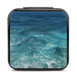 QMNBTES The Blue Sea Switch Game Case Switch Game Holder Cartridge Case Storage 24 Games & 2 Micro Sd Card Slots, Travel Carry Cases, Portable Games Card Storage, Hard Shell, Buckle Closure