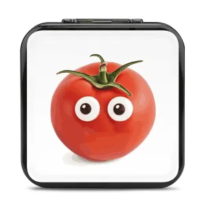 QMNBTES Tomato Switch Game Case Switch Game Holder Cartridge Case Storage 24 Games & 2 Micro Sd Card Slots, Travel Carry Cases, Portable Games Card Storage, Hard Shell, Buckle Closure