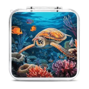 QMNBTES Tropical Fish Starfish Switch Game Case Switch Game Holder Cartridge Case Storage 12 Games & 2 Micro Sd Card Slots, Travel Carry Cases, Portable Games Card Storage, Hard Shell, Buckle Closure