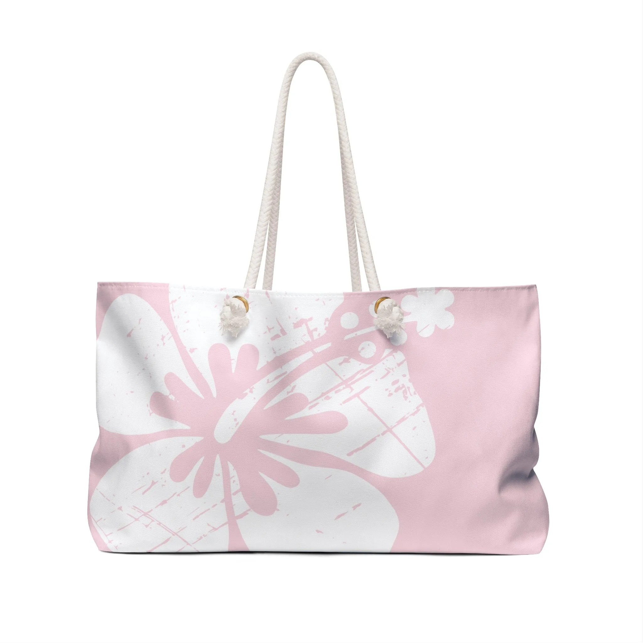 "The Classic Hibiscus" Beach Bag - Distressed Pink