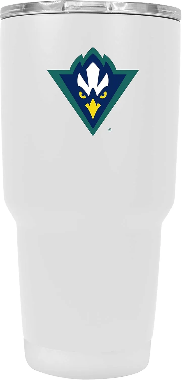 R and R Imports North Carolina Wilmington Seahawks 24 oz White Insulated Stainless Steel Tumbler Officially Licensed Collegiate Product