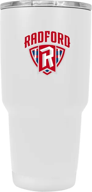 R and R Imports Radford University Highlanders 24 oz White Insulated Stainless Steel Tumbler Officially Licensed Collegiate Product