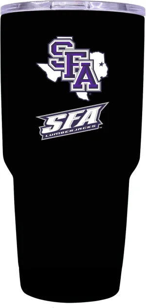 R and R Imports Stephen F. Austin State University 24 oz Black Insulated Stainless Steel Tumbler Officially Licensed Collegiate Product