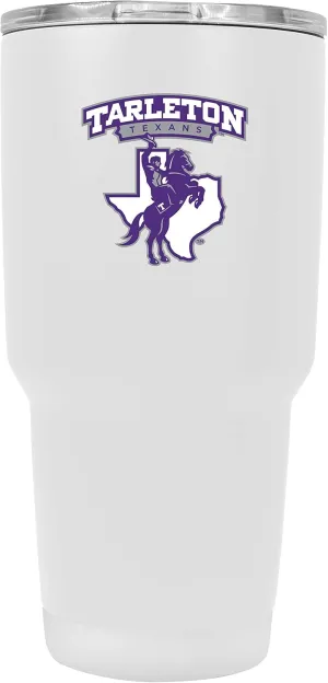 R and R Imports Tarleton State University 24 oz White Insulated Stainless Steel Tumbler White. Officially Licensed Collegiate Product