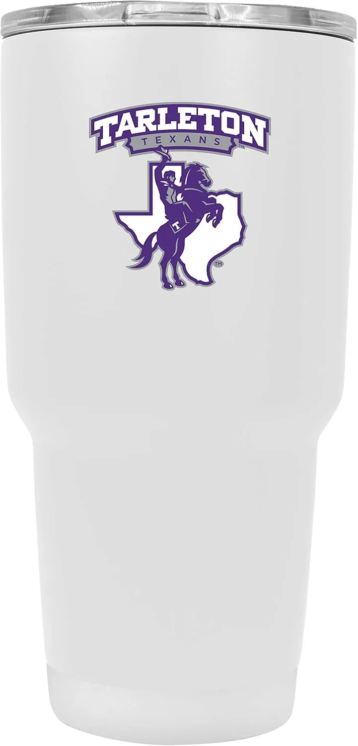 R and R Imports Tarleton State University 24 oz White Insulated Stainless Steel Tumbler White. Officially Licensed Collegiate Product