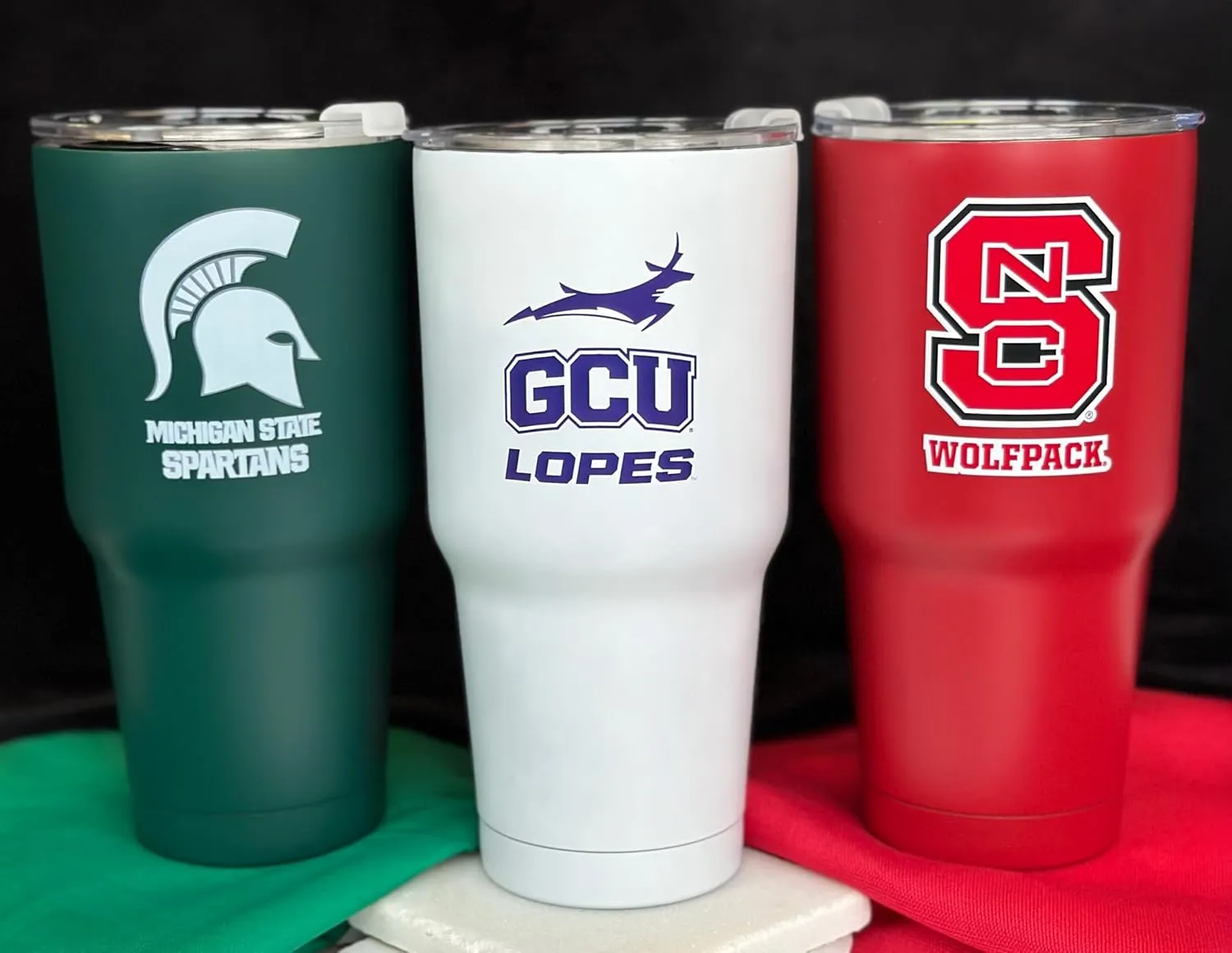 R and R Imports University of North Carolina Wilmington 24 oz Black Insulated Stainless Steel Tumbler Officially Licensed Collegiate Product