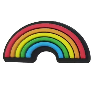 Rainbow On Black Border Shoe Charm