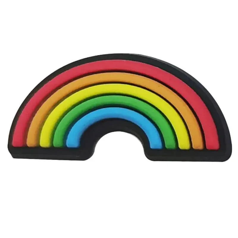 Rainbow On Black Border Shoe Charm