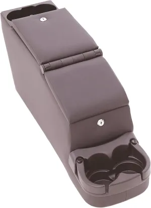 RAMPAGE PRODUCTS Locking Center Console for Jeep CJ/Wrangler YJ | Black Denim, Adjustable Cup Holders | 31615 | Fits 1976-1983 Jeep CJ5 / 1976-1986 Jeep CJ7 / 1987-1995 Wrangler YJ