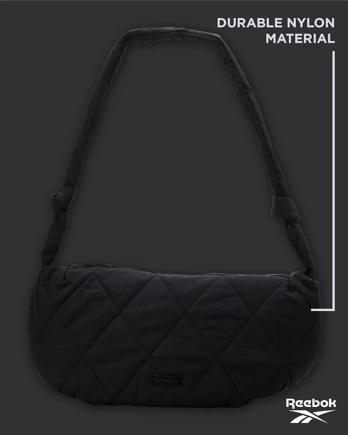 Reebok Womens Crossbody Bag - Oversized Quilted Puffer Tote Bag for Women, Large Shoulder Purse for Gym Travel & Everyday Use