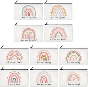 Reginary 20 Pieces Cosmetic Bag for Women, Roomy Makeup Bags with Zipper Toiletry Bag Pouch Travel Packing Accessory Organizer Gifts, 7 x 4.3 Inches(Rainbow)