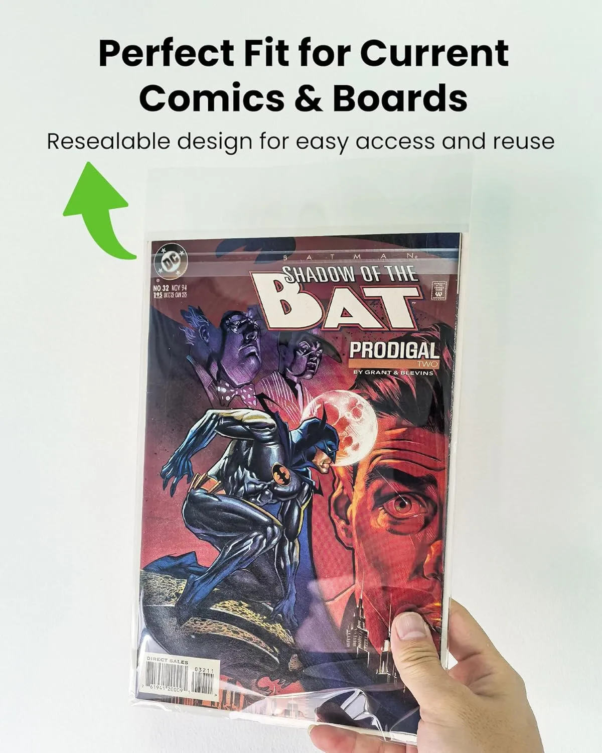 Resealable Mylar Current Comic Bags - Archival Quality & Acid-Free, 7" x 10.5", 1.5" Flap, 2 Mil Protection for Comic Book Collectors (50 Pack)