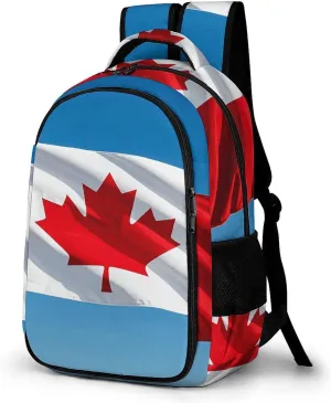 Retro Canada Flag Travel Backpack Adjustable Computer Bag Casual Travel Daypack Satchel Backpack Unisex