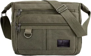 Rfid Crossbody Messenger Bag with Water Bottle Holders, 13 inch Laptop Shoulder Bag, Sling Satchel Purse w/Built-in Wallet