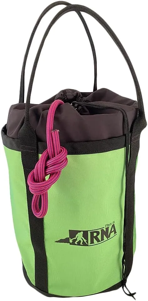RNA Plain Jane II Rope Bag - Outdoor Equipment & Arborist Gear, Bucket-Style Pack/Bag, Green With Black Drawstrings