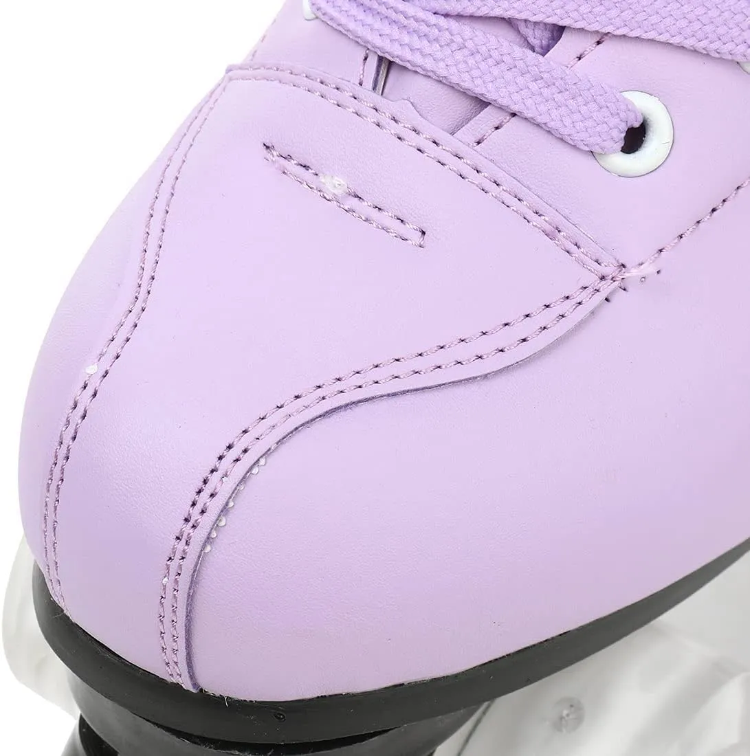 Roller Skates for Women and Men Cowhide High-Top Shoes Classic Double-Row Roller Skate Four-Wheel Roller Skates for Men Girls Unisex