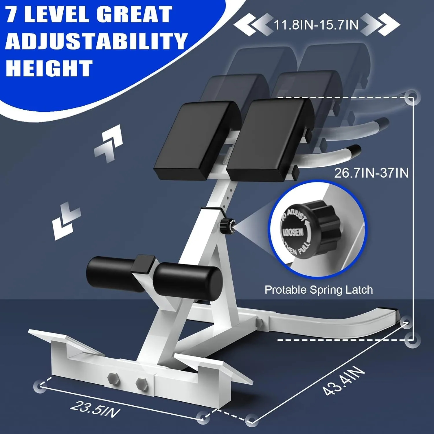 Roman Chair,Back Extension Bench,Multi Functional Ab Bench, Hyperextension Bench Abdominal Exercise, Leg Strength Trainer Home Men Women Full Body
