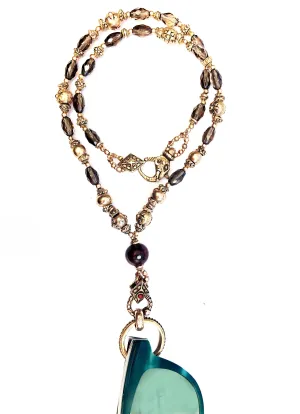 Rose Gold Elephant Wisdom Eyering Necklace