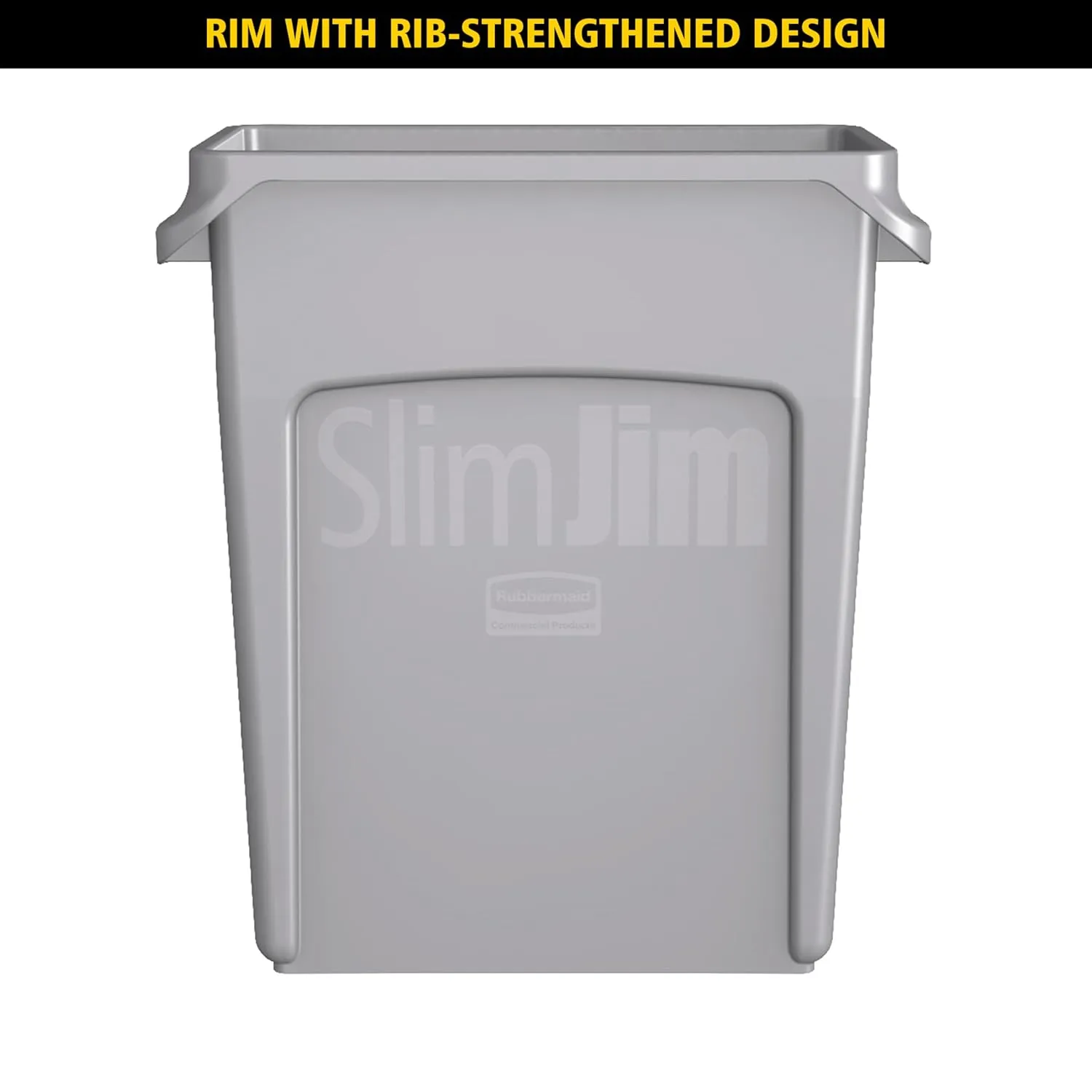 Rubbermaid Commercial Products Slim Jim Trash/Garbage Can with Venting Channels, 23-Gallon, Red, for Kitchen/Office/Workspace