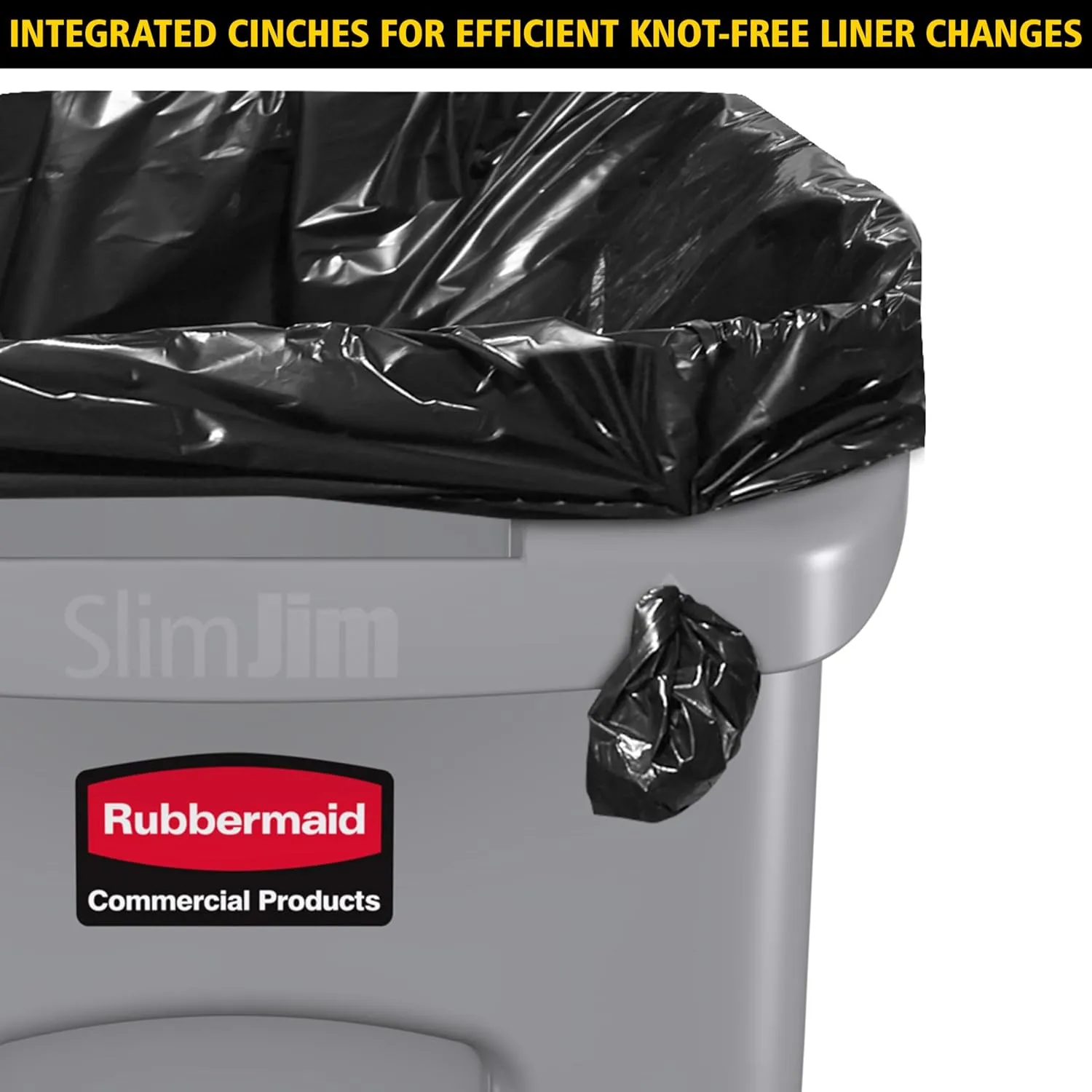 Rubbermaid Commercial Products Slim Jim Trash/Garbage Can with Venting Channels, 23-Gallon, Red, for Kitchen/Office/Workspace