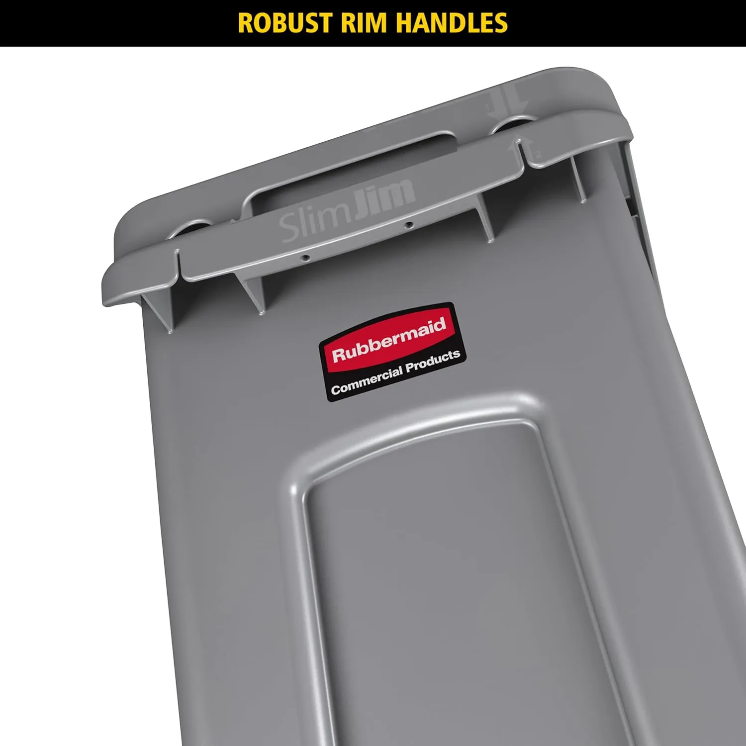 Rubbermaid Commercial Products Slim Jim Trash/Garbage Can with Venting Channels, 23-Gallon, Red, for Kitchen/Office/Workspace