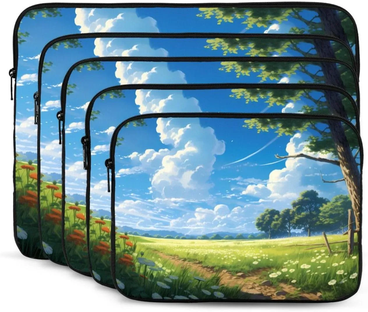 Rural Wilderness Pattern Portable Laptop Sleeve Case 13 inch for Shockproof Protection and Travel Convenience