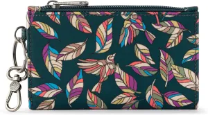 Sakroots Encino Slim Wallet in Eco Twill, Pin Snap Closure, Marine Treehouse