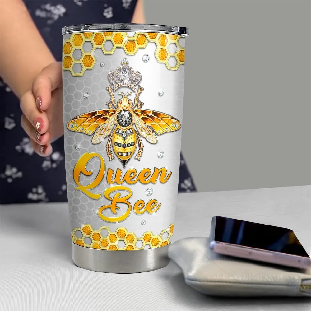 SANDJEST Bee Tumbler 20oz Jewelry Drawings Stainless Steel Insulated Tumblers Gifts for Women Girls Coffee Travel Mug Cup Gift for Birthday Christmas