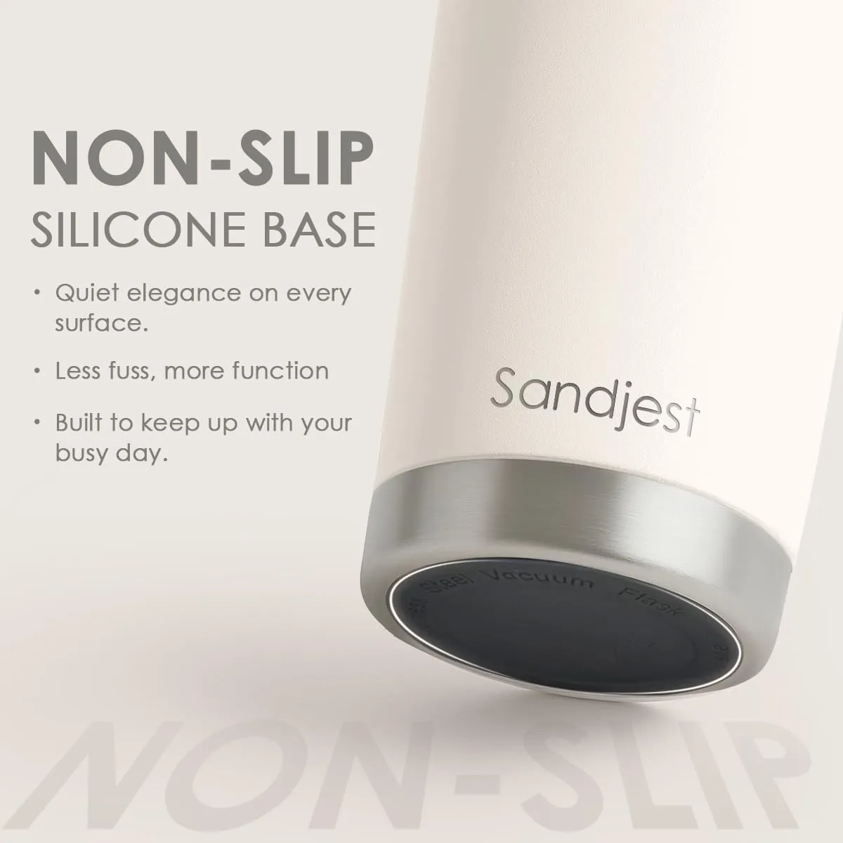 SANDJEST Beige Tumbler 20oz Stainless Steel Double Wall Vacuum Insulated, Travel Coffee Cup, Gifts for Men Women Birthday Christmas