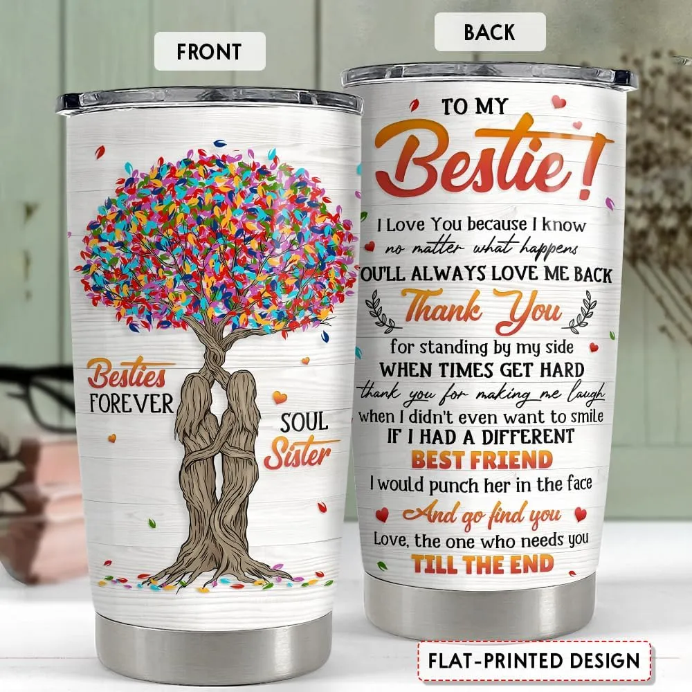SANDJEST Best Friend Tumbler 20oz Besties Gifts for Women BFF Soul Sister Bestie Stainless Steel Insulated Tumblers Coffee Travel Mug Cup Friendship Gift for Birthday Christmas