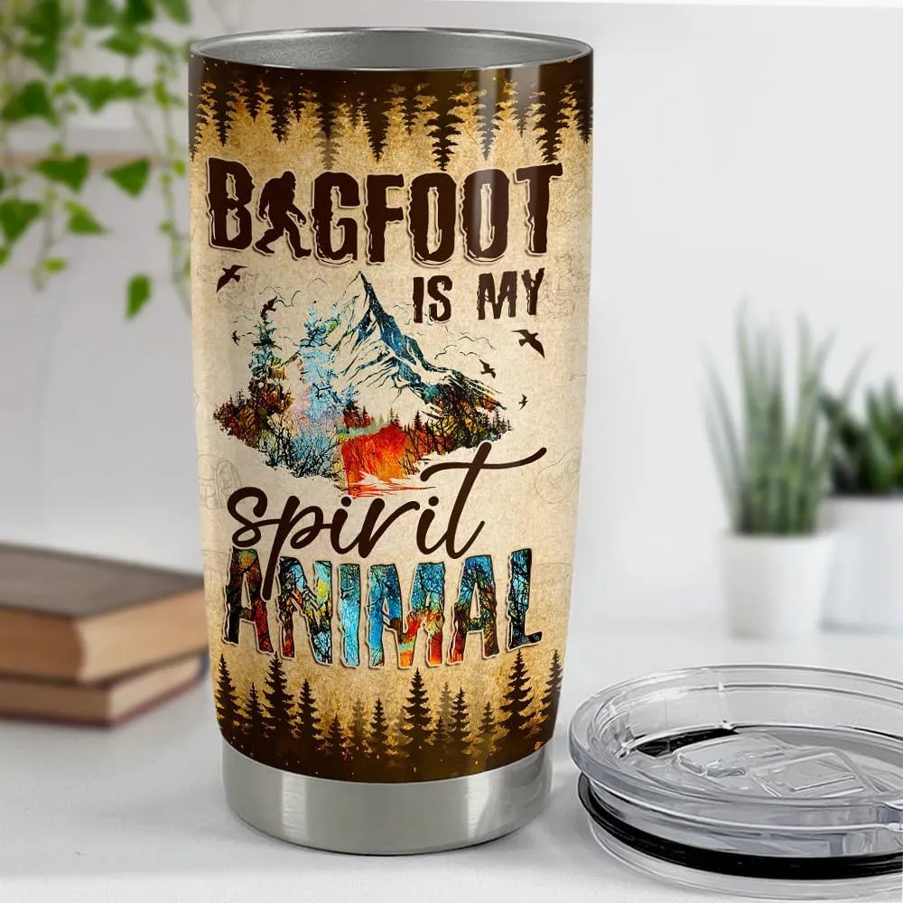 SANDJEST Bigfoot Tumbler Cup 20oz Bigfoot Gifts for Men Stainless Steel Insulated Tumblers Coffee Travel Mug Gift for Birthday Christmas