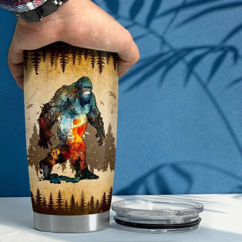 SANDJEST Bigfoot Tumbler Cup 20oz Bigfoot Gifts for Men Stainless Steel Insulated Tumblers Coffee Travel Mug Gift for Birthday Christmas