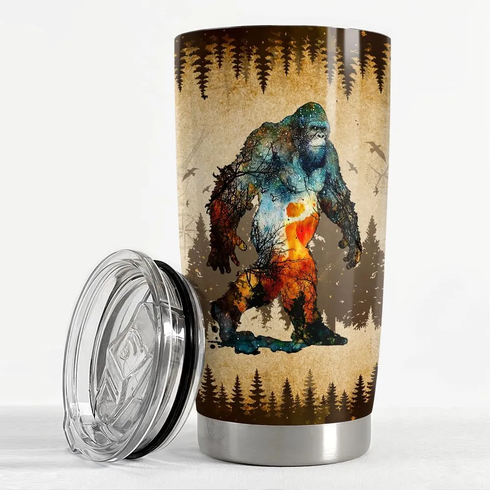 SANDJEST Bigfoot Tumbler Cup 20oz Bigfoot Gifts for Men Stainless Steel Insulated Tumblers Coffee Travel Mug Gift for Birthday Christmas